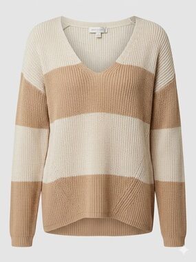 Gentle Fawn Annalise Striped Knit V-Neck Slouchy Sweater